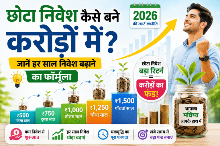 छोटा निवेश कैसे बने करोड़ों में? जानें हर साल निवेश बढ़ाने का फॉर्मूला