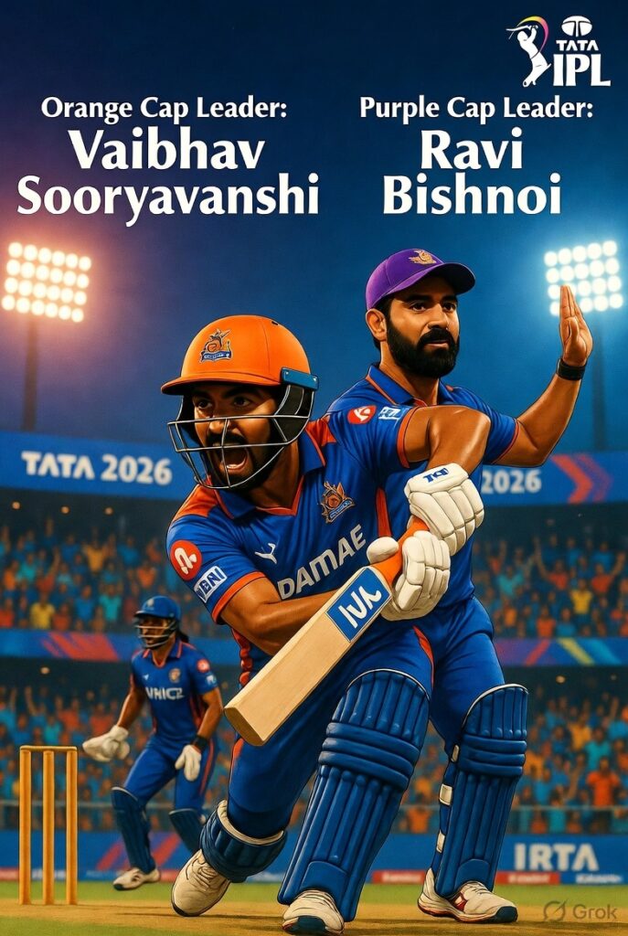 top batsman and bowlers IPL 2026, cricket players action, orange cap purple cap”