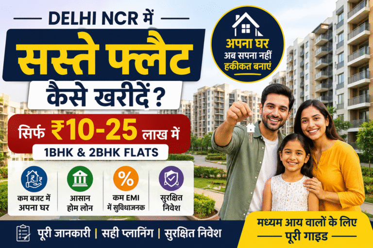 Delhi NCR में सस्ते फ्लैट खरीदें – मध्यम आय वालों के लिए आसान गाइड- 2026