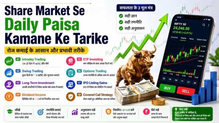Share Market Se Daily Paisa Kamane Ke Tarike in Hindi