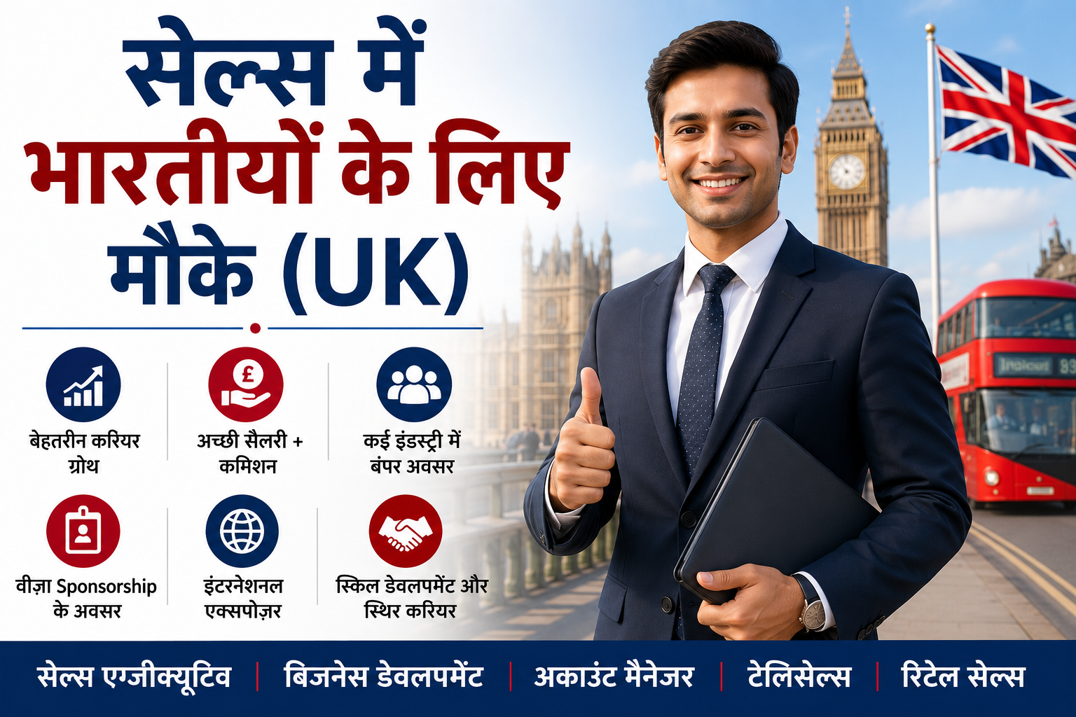 Sales Jobs in UK for Indians – Marketing, Business Development and Customer Sales Careers