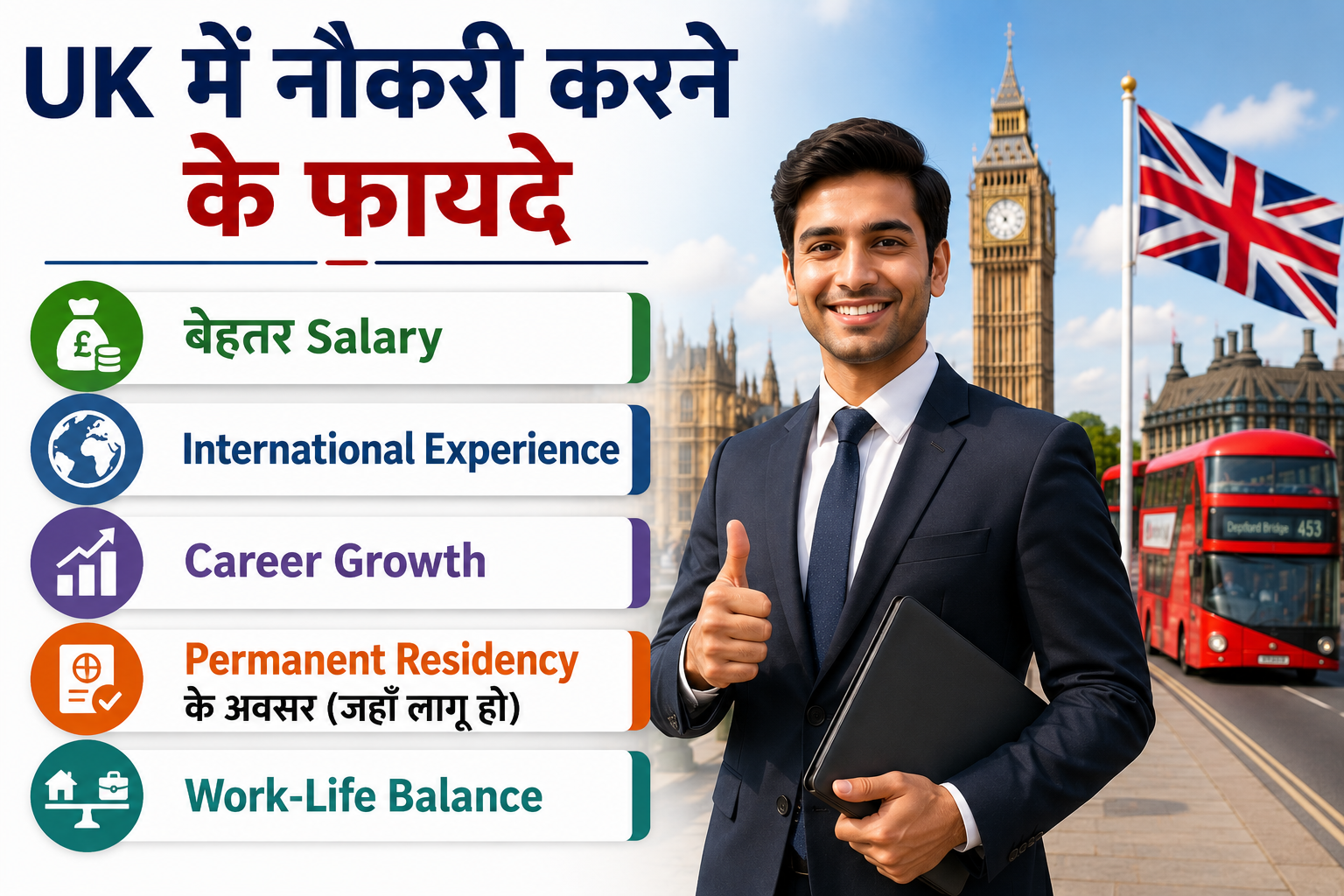 Benefits of Working in UK for Indians – Better Salary, Career Growth and Work-Life Balance
