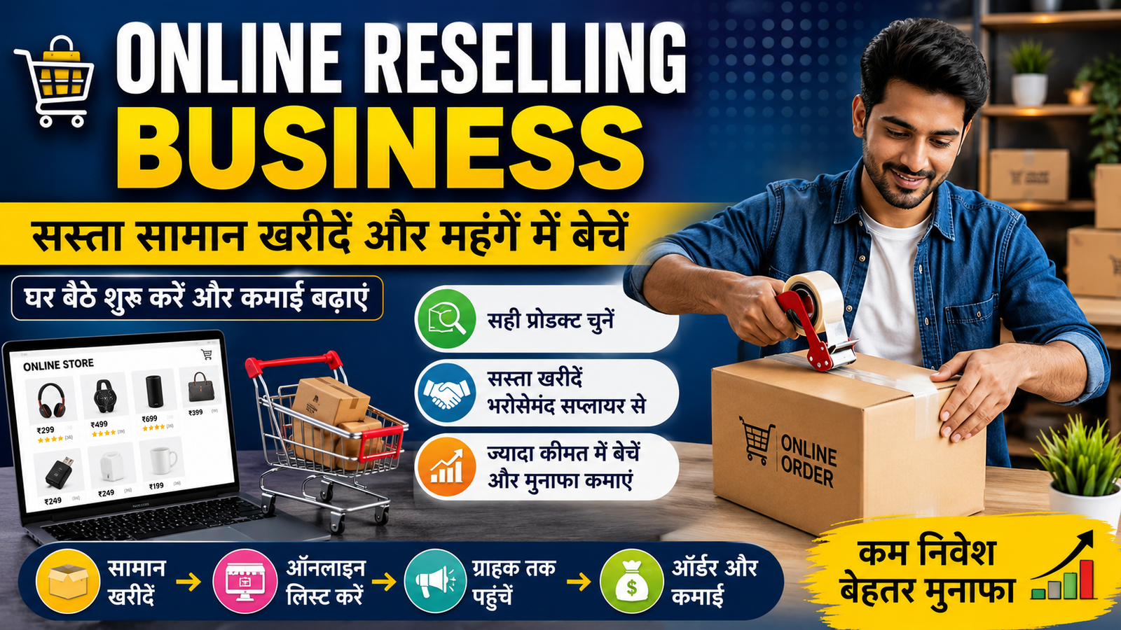 Online Reselling Business products packaging