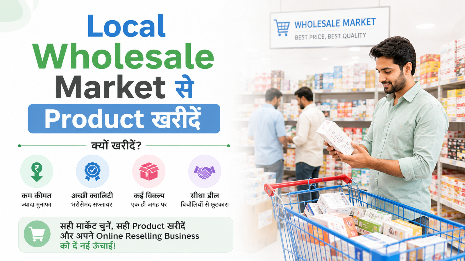 Online Reselling Business के लिए local wholesale market से product खरीदना