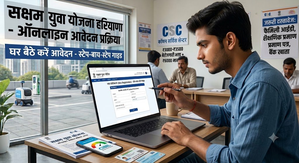सक्षम युवा योजना हरियाणा में ऑनलाइन आवेदन और रजिस्ट्रेशन करने की स्टेप बाय स्टेप प्रक्रिया